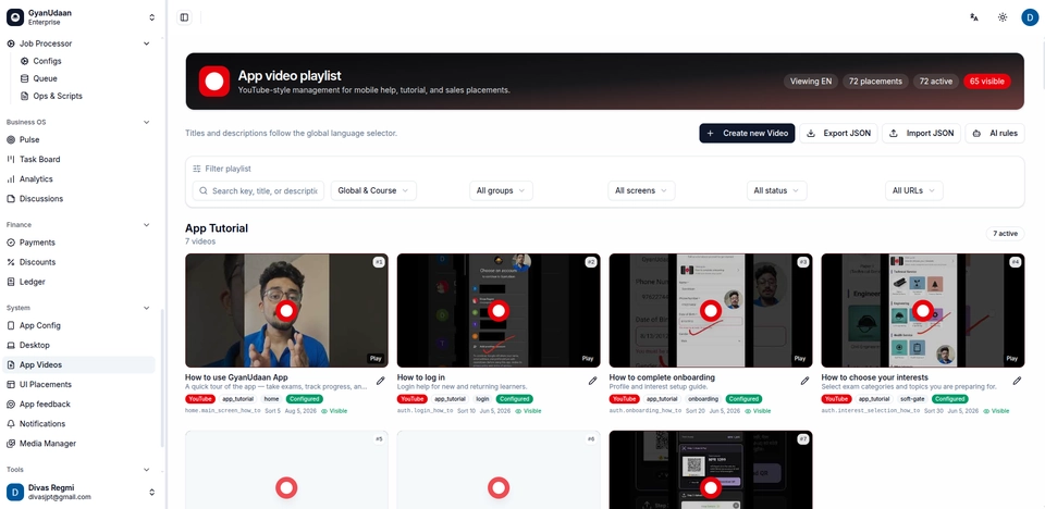 GyanUdaan admin screen 10